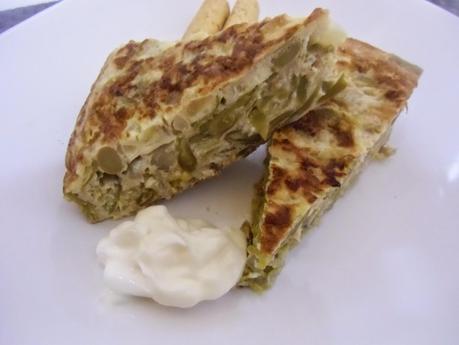 Tortilla de judías verdes y atún