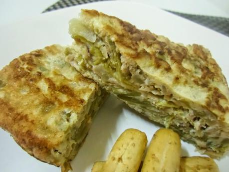 Tortilla de judías verdes y atún