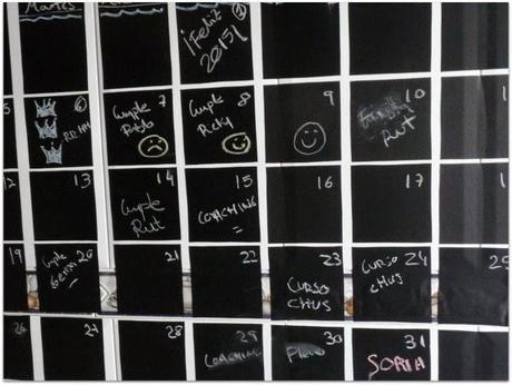 Calendario de pizarra Calendario de pizarra