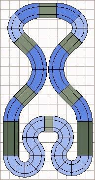 Nº 1334 al 1337, Una bandada de patos (circuitos para tableros en esquina en L de 1m de ancho)