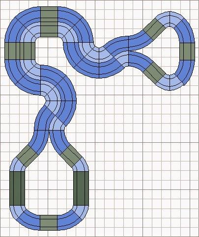 Nº 1334 al 1337, Una bandada de patos (circuitos para tableros en esquina en L de 1m de ancho)