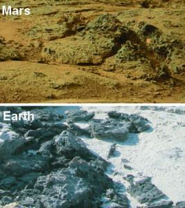 Estructura marciana y erosión de tapete