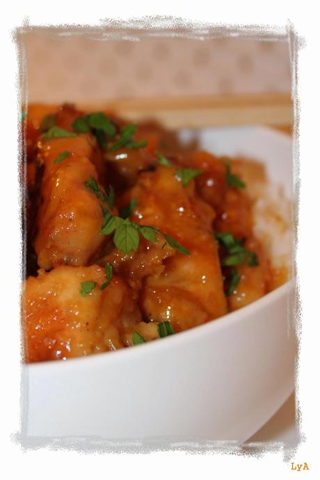 Pollo a la naranja chino... con arroz basmati