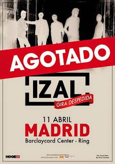 Entradas agotadas para el concierto de Izal en el BarclayCard Center de Madrid