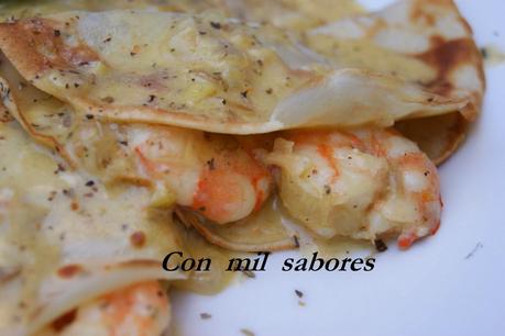 CREPES DE LANGOSTINOS AL WHISHY