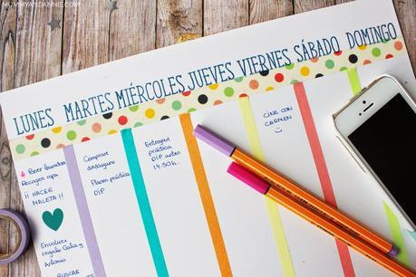 Cómo hacerte tu propio planning semanal