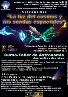 Actividades de verano 2015 que ofrece Achernar Difusión de la a Astronomía