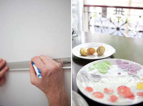 DIY: Estampar cuadros con patatas. Lunares de colores