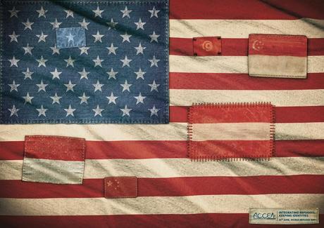 The flag of flags vs Flags of the refugees ¿Plagio? M&C Saatchi, FCB Spain Madrid, plagio, bandera, The Flag of Flags, Flags of the refugees