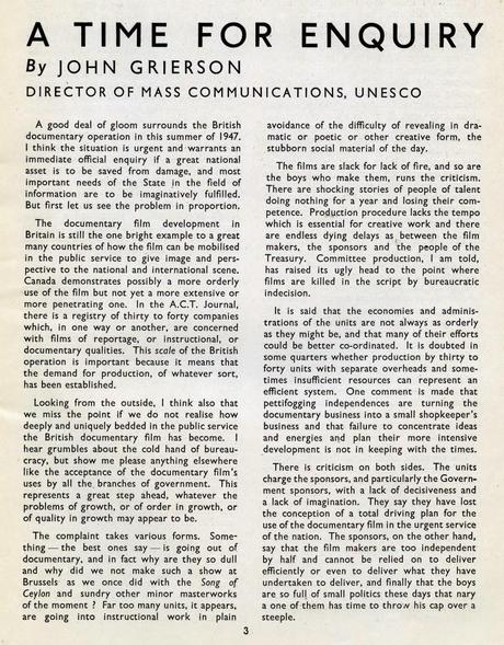 Catálogos de cine: Primer catálogo del Festival Internacional de Documentales de Edimburgo*