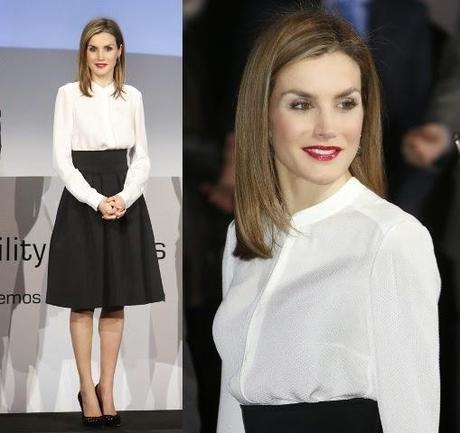 Dña. Letizia, de chaqueta usada de Varela a  conjunto nuevo de Hugo Boss