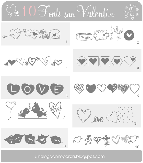 Tipos de letras para San Valentin