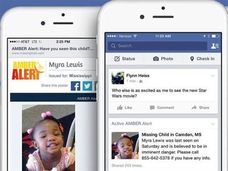 Facebook añade Alertas Amber en su espacio de noticias