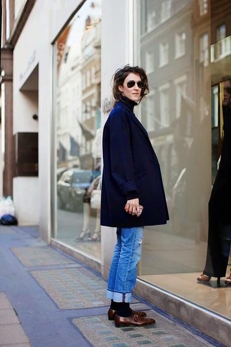 STYLE TIPS; NAVY COAT.-