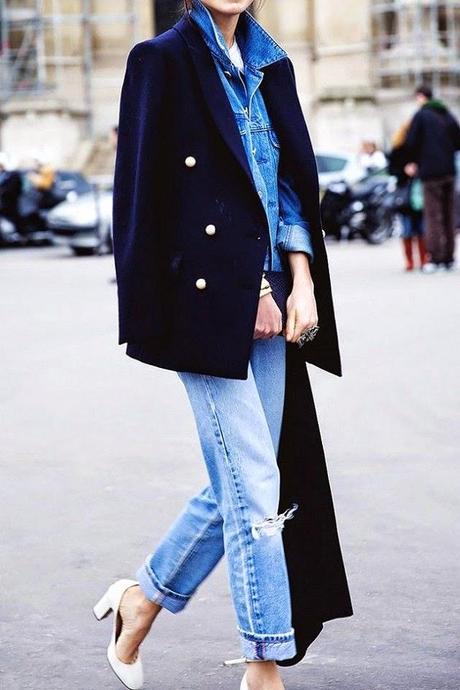 STYLE TIPS; NAVY COAT.-