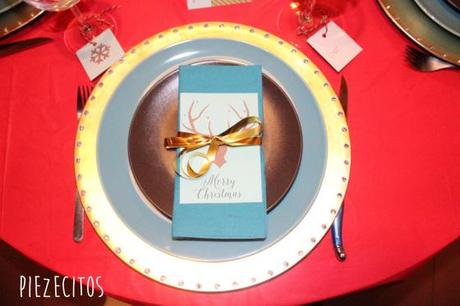 decoración mesa noche buena