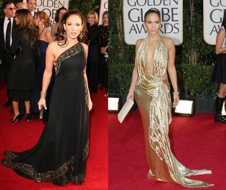 Jennifer Lopez Globos de Oro 2007 y 2009