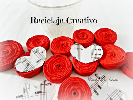 Cesta con reciclaje creativo