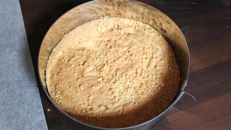 Tarta symphonie de queso, fresas y streusel almendras de P.hermé