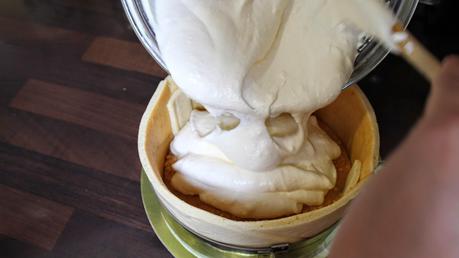 Tarta symphonie de queso, fresas y streusel almendras de P.hermé