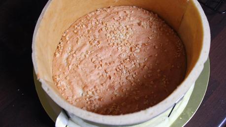 Tarta symphonie de queso, fresas y streusel almendras de P.hermé