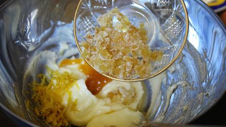 Galletas con mermelada y jengibre confitado