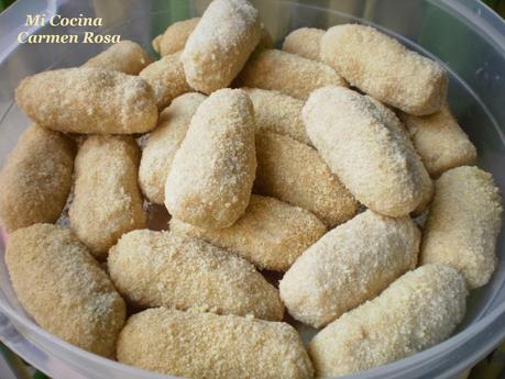 CROQUETAS DE PUERROS, POLLO Y CHAMPIÑONES