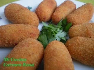 CROQUETAS DE PUERROS, POLLO Y CHAMPIÑONES