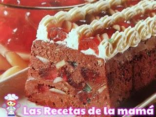 Receta de Pastel de chocolate con fruta confitada y nueces