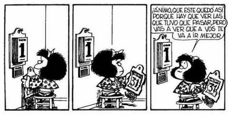 Mafalda y el Año Nuevo. © Quino.
