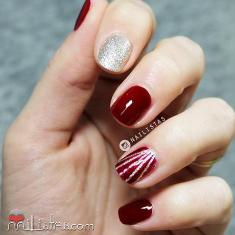 Uñas elegantes de fiesta en rojo