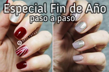 Uñas decoradas de fiesta paso a paso Fin de Año
