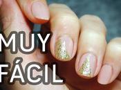 Manicura fiesta discreta nude dorado FÁCIL