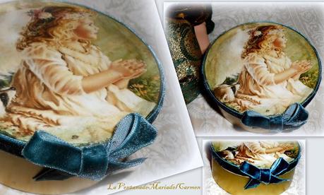 HE DECORADO SIMPLES CAJAS  METÁLICAS CON LOS ANGELITOS