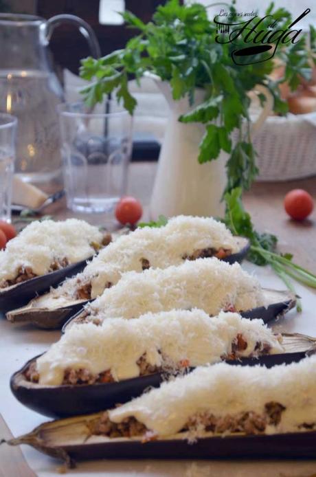 Berenjenas rellenas queso