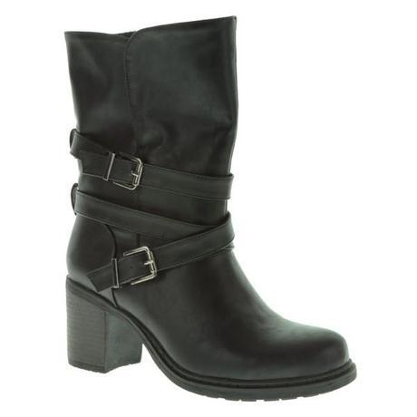 BOTA MEDIA CAÑA DE TACÓN CON HEBILLAS BOTA MEDIA CAÑA DE TACÓN CON HEBILLAS