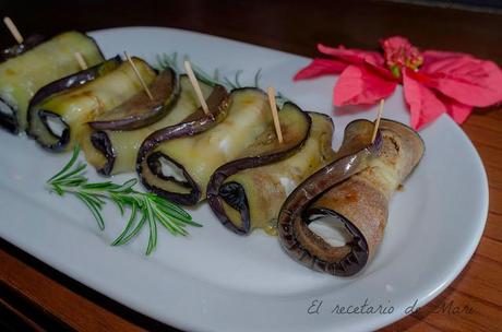 rollitos de berenjenas con queso fresco