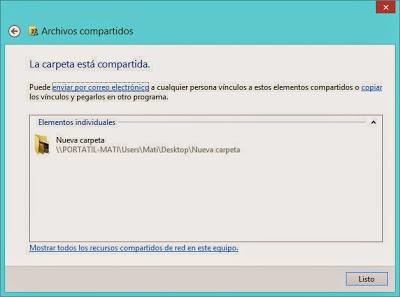 Compartir carpetas en red con Windows 8