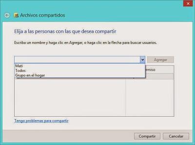 Compartir carpetas en red con Windows 8