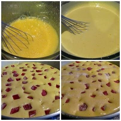 Bizcocho suave con ruibarbo