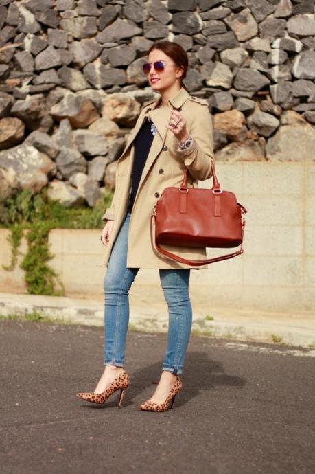 Leopard heels & classic trench