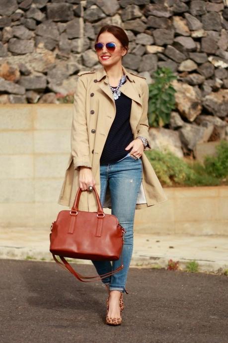 Leopard heels & classic trench