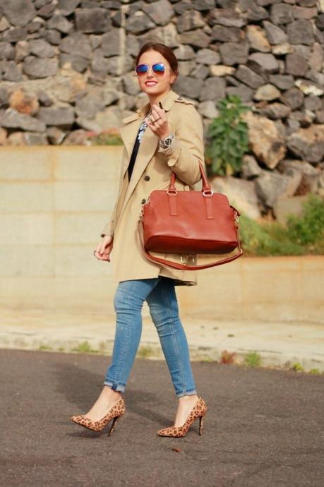 Leopard heels & classic trench