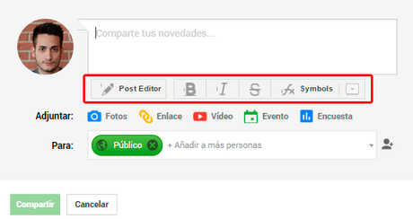 Cómo destacar tus publicaciones de Google+ dándoles formato