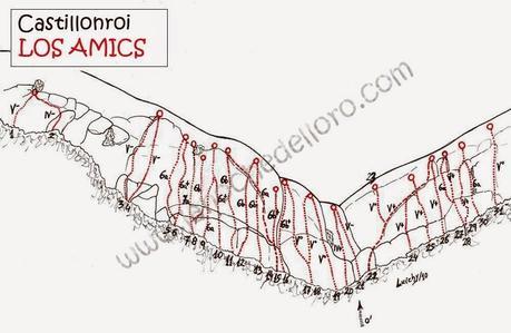 Escalada en Castillonroi sector de invierno: Los Amics