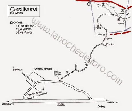 Escalada en Castillonroi sector de invierno: Los Amics