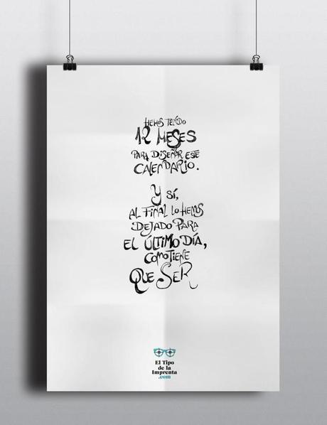 calendario 2015, diseño, El Tipo de la Imprenta, impresión, offline