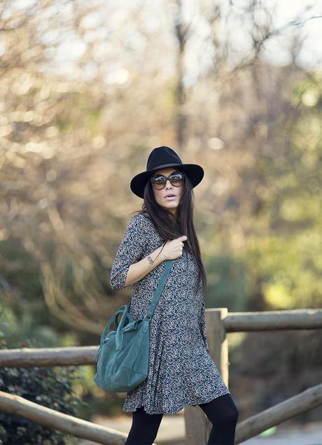 street style barbara crespo hake camouflage dress hat fashion blogger outfit blog de moda