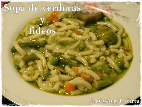 Sopa Verduras con fideos Cookeo