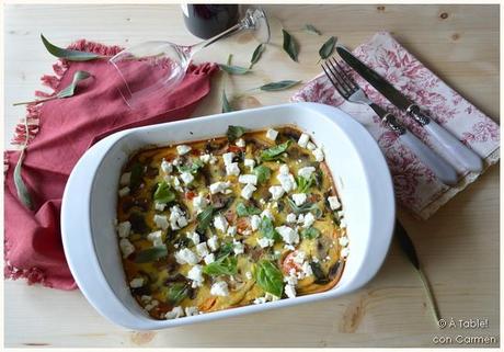 Frittata de Tomates Cherry, Champiñones y Queso Feta